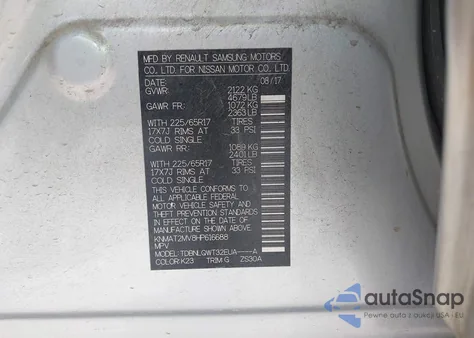 2017 Nissan Rogue Sv from USA, damaged, VIN KNMAT2MV8HP616688